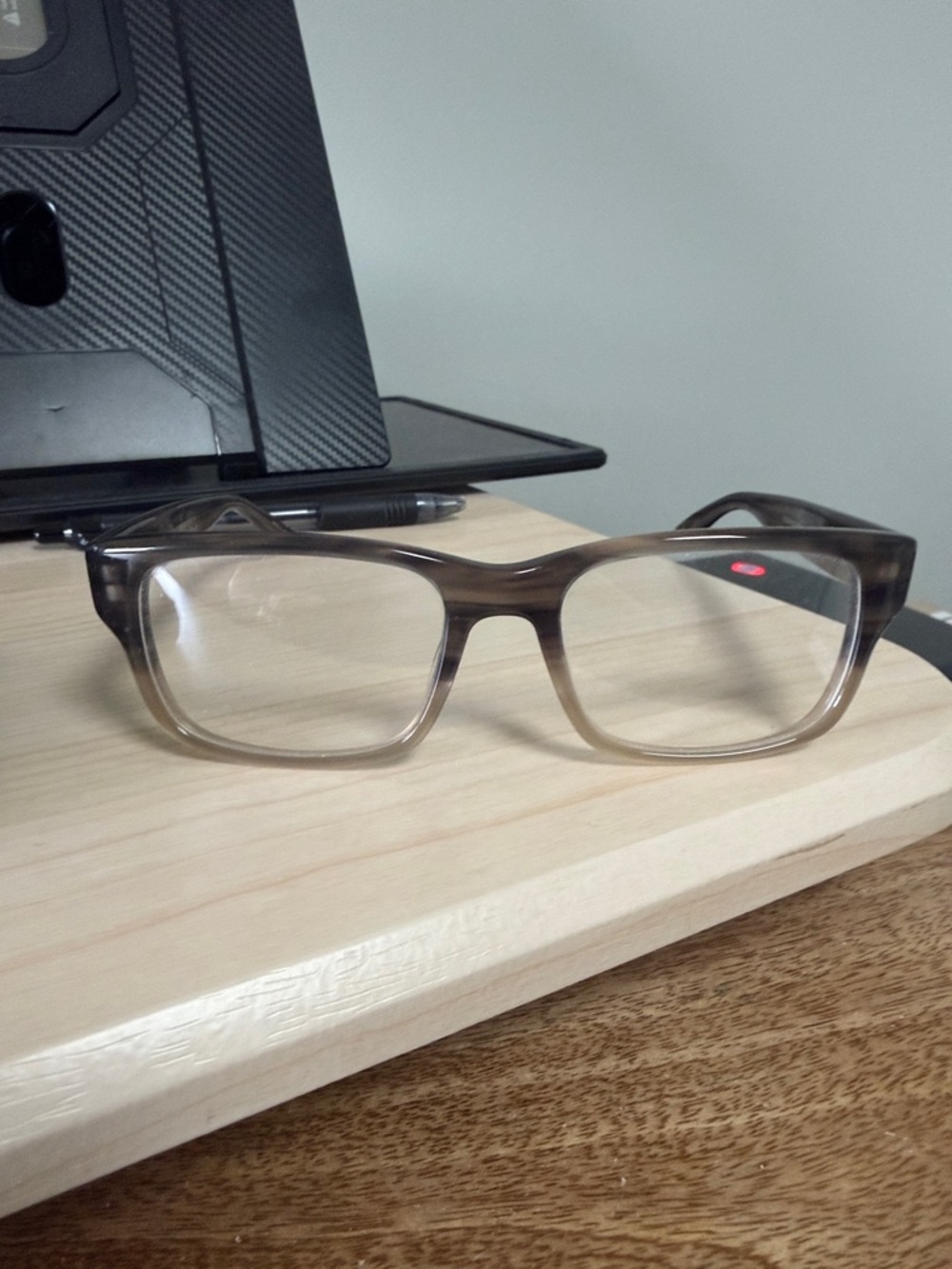 Barton Perreira Translucent Brown Gradient Rectangular Glasses